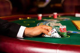Live-dealer casino table with multiple camera angles and dealer